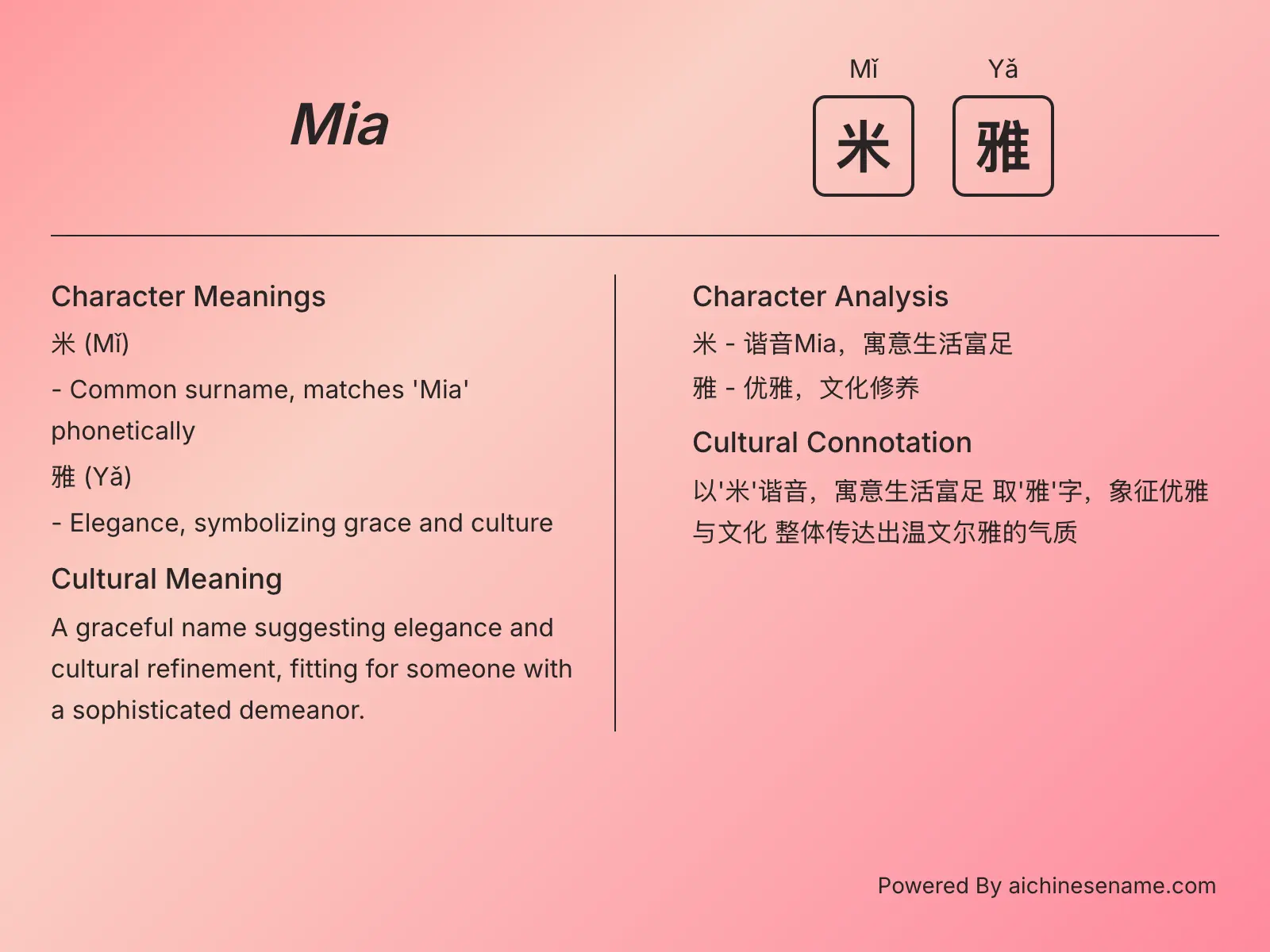 Mia 米雅 (Mǐ Yǎ)