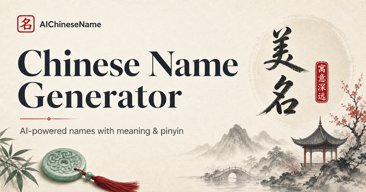 Chinese Name Generator (2026) - AI-Powered with Meaning | AIChineseName